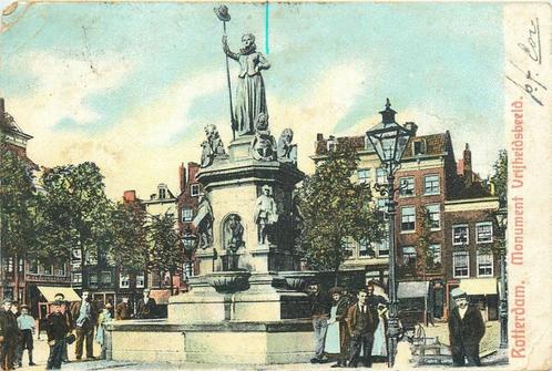 (701-156-027) Rotterdam Monument Vrijheidsbeeld, Verzamelen, Ansichtkaarten | Nederland, Zuid-Holland, Verzenden
