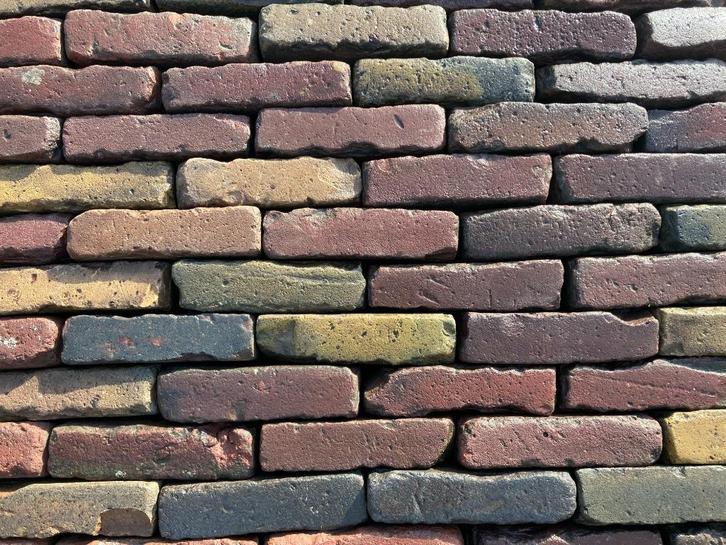 Partij Oude Gebakken Klinkers, Waalformaat, Genuanceerd, V49, Tuin en Terras, Tegels en Klinkers, Gebruikt, Klinkers, Keramiek