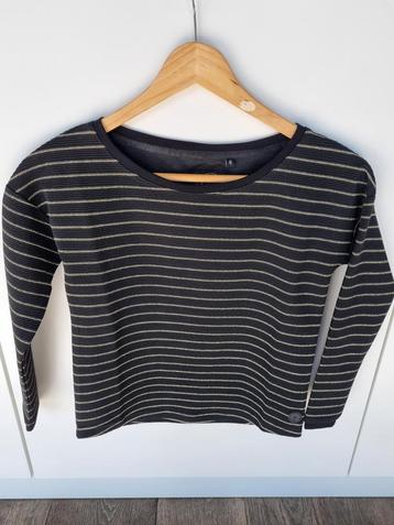 Levv trui zwart gestreept met gouddraad maat 122-128 beschikbaar voor biedingen