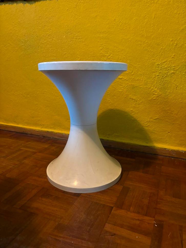 Space Age Krukje - Vintage Design, Huis en Inrichting, Stoelen, Gebruikt, Eén, Kunststof, Wit, Ophalen of Verzenden
