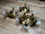 3 Vintage Deknudt Messing Tulp Lamp Parelmoer, Antiek en Kunst, Antiek | Lampen, Ophalen