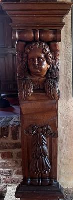 2 Eikenhouten penanten, Huis en Inrichting, Woonaccessoires | Zuilen en Pilaren, Ophalen, Nieuw