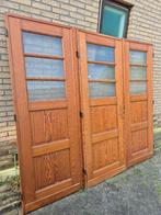 211hx238br Driedelige scheidingswand / deurenset met glas, Antiek en Kunst, Ophalen