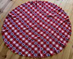 Vintage Rond Tafelkleed rood wit met blauwe hartjes 130 cm, Ophalen of Verzenden, Zo goed als nieuw, Rond, Binnen