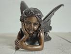 LIGGENDE BRONZEN ELFJE / ENGEL / FEE, Ophalen of Verzenden