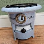 Vintage emaille petroleumstel grijs gewolkt origineel putter, Ophalen of Verzenden