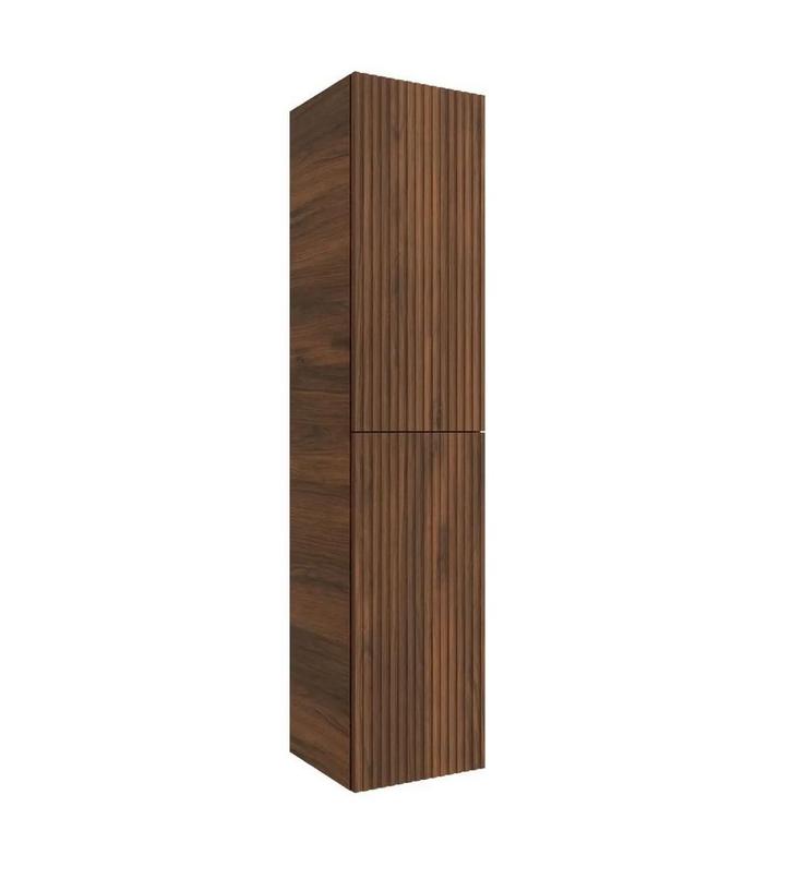 Muebles Raya kolomkast walnoot ribbelfront. Nieuw in doos!, Huis en Inrichting, Badkamer | Badkamermeubels, Nieuw, (Half)hoge kast