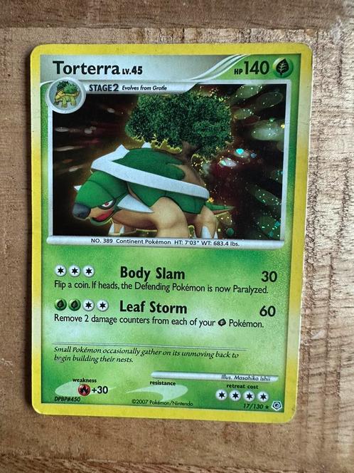 Torterra holo 17/130 Pokemon Diamond & Pearl, Hobby en Vrije tijd, Verzamelkaartspellen | Pokémon, Gebruikt, Losse kaart, Ophalen of Verzenden