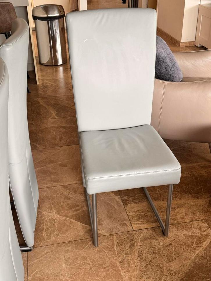 Rolf Benz 7400 zacht grijs leder, Huis en Inrichting, Stoelen, Zo goed als nieuw, Eén, Leer, Wit, Ophalen