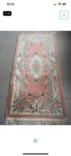 Handgeknoopt loper 74cm x 167cm uit scheerwol chinees china, Gebruikt, Groen, Handgemaakte loper uit scheerwol chinees china wol tapijt