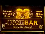 Led lichtbord HOME BAR 3d neon look, Ophalen of Verzenden, Nieuw, Lichtbak of (neon) lamp