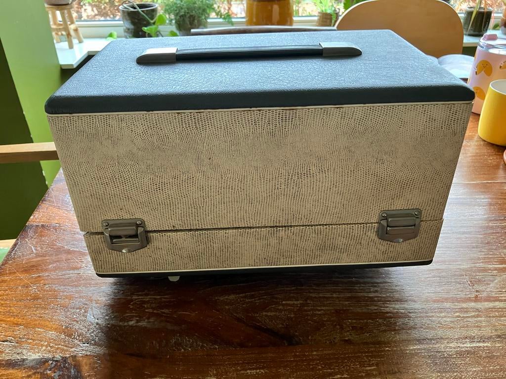 Vintage Diaprojector met Draagkoffer, Ophalen of Verzenden, Gebruikt, Met scherm