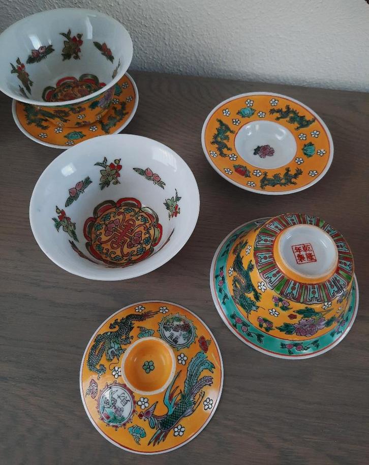 chinese kommetjes en bordjes, Antiek en Kunst, Antiek | Servies los, Ophalen of Verzenden
