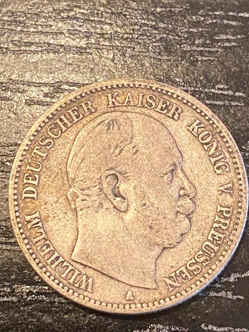 Zilveren Duitse 2 Mark 1877, Postzegels en Munten, Munten | Europa | Niet-Euromunten, Losse munt, Duitsland, Zilver, Verzenden
