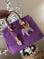 Paarse Terry Bag (Birkin) 30cm - Gouden Hardware & Strap, Ophalen of Verzenden, Nieuw, Paars, Handtas