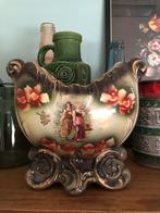 Vintage vaas, bloempot barbotine, brocante, Antiek en Kunst, Antiek | Vazen, Verzenden