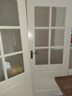 2 Opdekdeuren met glas, Doe-het-zelf en Verbouw, Deuren en Horren, Gebruikt, 80 tot 100 cm, Binnendeur, Ophalen of Verzenden