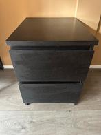 IKEA Malm Nachtkastje Zwart 40x55, Huis en Inrichting, Ophalen, Overige materialen, Minder dan 50 cm, Gebruikt