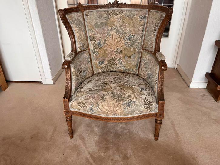 Antieke Bergère Stoel, Antiek en Kunst, Antiek | Meubels | Stoelen en Banken, Ophalen