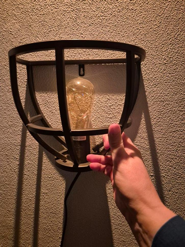Briljant industriële wandlamp, Huis en Inrichting, Lampen | Wandlampen, Zo goed als nieuw, Metaal, Ophalen