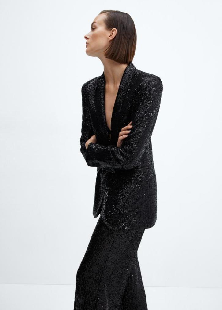 rachel zoe bailey pauw sequined black smoking jacket | 36, Kleding | Dames, Jasjes, Kostuums en Pakken, Zo goed als nieuw, Jasje