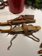 Vintage Houten Schaatsen met Leren Riemen, Ophalen of Verzenden