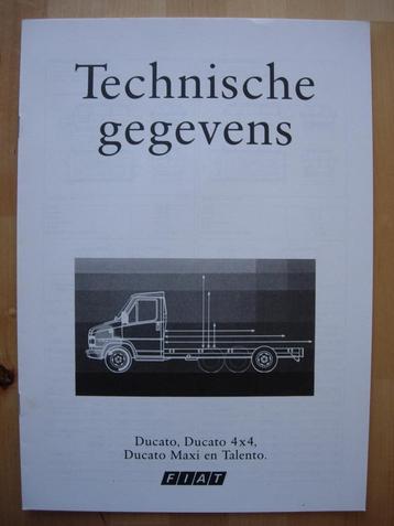 Fiat Ducato Technische Gegevens 1990 Brochure Maxi Talento beschikbaar voor biedingen