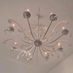 Mooie, klassieke, witte, kroonluchter met peerverlichting, Huis en Inrichting, Lampen | Kroonluchters, Ophalen of Verzenden, Zo goed als nieuw