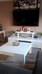 Witte Salontafel en TV Meubel Set, Huis en Inrichting, Tafels | Salontafels, Ophalen of Verzenden, Rechthoekig, 50 tot 100 cm