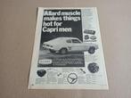 Reclame (uit oud tijdschrift) Ford Capri/ Tuning (1969), Verzamelen, Auto's, Gebruikt, Verzenden