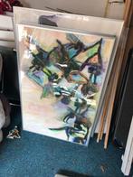 Uniek schilderij gemengde techniek 65x100cm, Ophalen of Verzenden