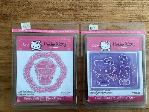Sizzix hello kitty embosslits extra large, 2 soorten., Hobby en Vrije tijd, Kaarten | Zelf maken, Nieuw, Ophalen of Verzenden