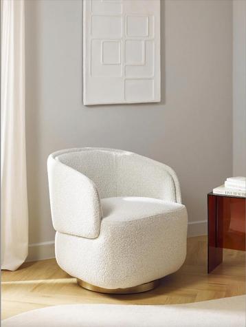 Teddy loungefauteuil Manhattan in crèmewit  beschikbaar voor biedingen