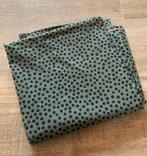 Vintage retro polkadot stof coupon grote lap blauw zwart, Blauw, 120 cm of meer, Nieuw, Ophalen of Verzenden