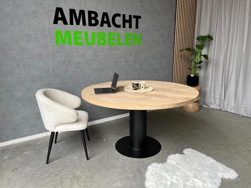 Massief Eiken ronde tafel eettafel Eetkamertafel RUIME KEUZE, Huis en Inrichting, Tafels | Eettafels, Nieuw, Rond, Eikenhout, Ophalen of Verzenden