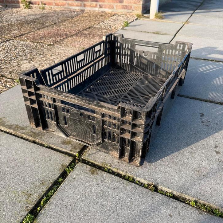 24x Stapelkratten Kratten Zwart Bakken Krat 60x40x20cm, Doe-het-zelf en Verbouw, Kratten en Dozen, Gebruikt, Krat, 50 tot 75 cm