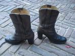 GRATIS VERZENDEN STOERE ZWART BRUINE SENDRA COWBOYLAARZEN 36, Hoge laarzen, Verzenden, Zwart, Zo goed als nieuw