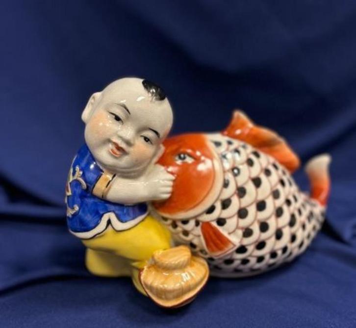 Chinees Porseleinen beeldje, Verzamelen, Beelden en Beeldjes, Gebruikt, Mens, Ophalen