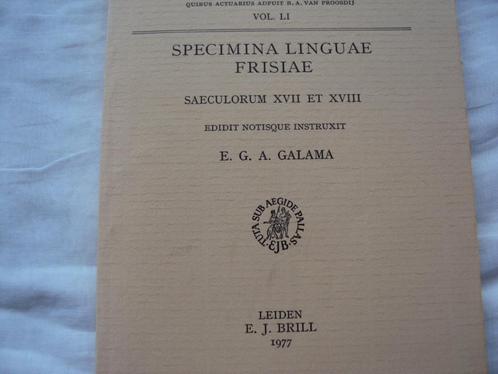 Specimina Linguae Frisiae - saeculorum XVII et XVIII, Boeken, Literatuur, Gelezen, Nederland, Ophalen of Verzenden
