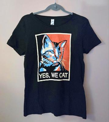 Zwart shirt met kattenprint - Maat M beschikbaar voor biedingen