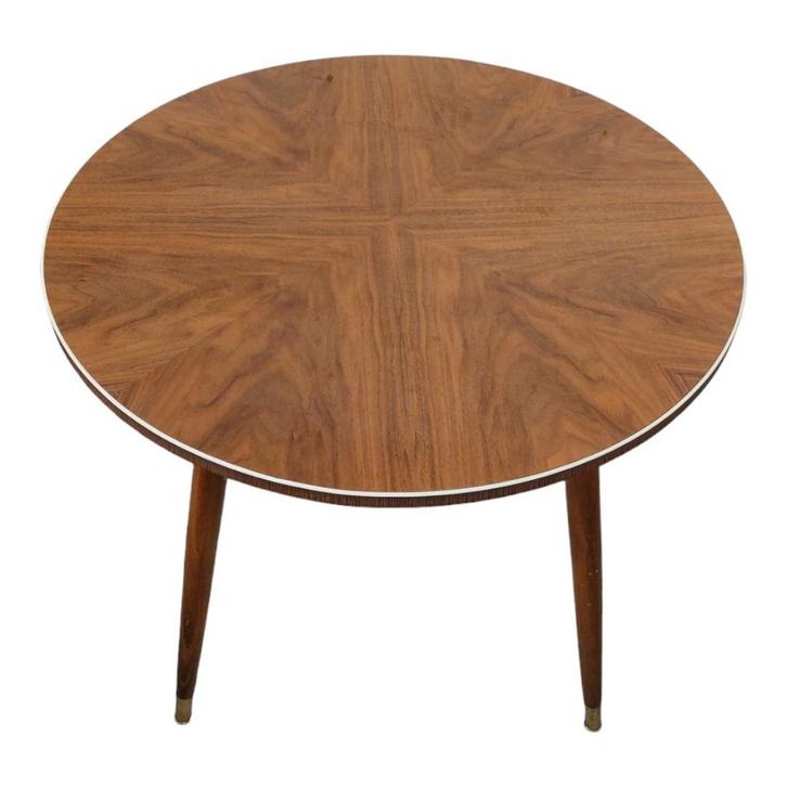 Vintage bijzettafel, koffietafel, Huis en Inrichting, Tafels | Sidetables, Gebruikt, 50 tot 75 cm, 50 tot 100 cm, Rond, Overige houtsoorten