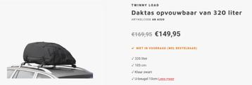 Nieuwe Opvouwbare dakkoffer Twinny Load(320 liter) beschikbaar voor biedingen