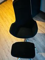 Zwarte Draaifauteuil met Voetenbank, Ophalen of Verzenden