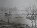 Grote ets titel Winter om Leiden, Herman van der Jagt 1950, Antiek en Kunst, Verzenden