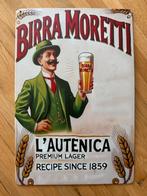Birra Moretti  Bord - Vintage Reclame 30 bij 20, Ophalen of Verzenden, Gebruikt, Reclamebord