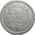 Nederland 10 cents 1918 (zilver), Zilver, Ophalen of Verzenden, 10 cent, Koningin Wilhelmina