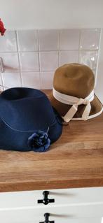 Vintage Hoeden Set - Blauw & Bruin, Kleding | Dames, Krause en Vogelzang, Ophalen of Verzenden, Zo goed als nieuw, Hoed