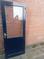 Hardhouten achterdeur 88.5x219.5, 215 cm of meer, 80 tot 100 cm, Ophalen of Verzenden, Glas