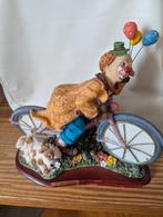 Florentyna beeldje clown op fiets met hond, Ophalen of Verzenden