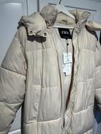 Zara gewatteerde lange jas, Kleding | Dames, Jassen | Winter, Nieuw, Zara, Beige, Maat 34 (XS) of kleiner